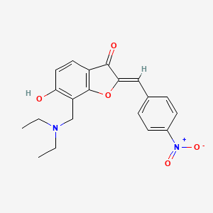 molecular formula C20H20N2O5 B2622840 (Z)-7-((diethylamino)methyl)-6-hydroxy-2-(4-nitrobenzylidene)benzofuran-3(2H)-one CAS No. 896841-15-9