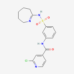 molecular formula C18H19ClN4O3S B2622841 2-chloro-N-[3-(3,4,5,6-tetrahydro-2H-azepin-7-ylsulfamoyl)phenyl]pyridine-4-carboxamide CAS No. 1110860-58-6