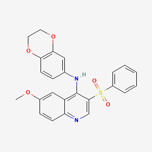 N-(2,3-dihydro-1,4-benzodioxin-6-yl)-N-[6-methoxy-3-(phenylsulfonyl)-4-quinolyl]amine