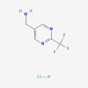 molecular formula C6H7ClF3N3 B2622846 (2-(Trifluoromethyl)pyrimidin-5-yl)methanamine hydrochloride CAS No. 1948237-02-2