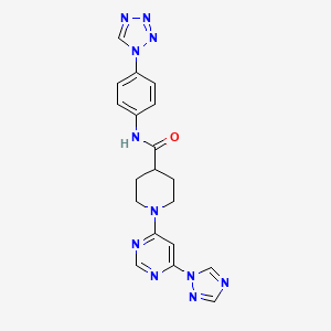1-(6-(1H-1,2,4-triazol-1-yl)pyrimidin-4-yl)-N-(4-(1H-tetrazol-1-yl)phenyl)piperidine-4-carboxamide