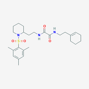 molecular formula C26H39N3O4S B2622859 N1-(2-(cyclohex-1-en-1-yl)ethyl)-N2-(2-(1-(mesitylsulfonyl)piperidin-2-yl)ethyl)oxalamide CAS No. 898446-16-7