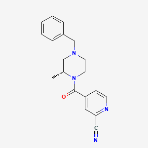 4-[(2R)-4-Benzyl-2-methylpiperazine-1-carbonyl]pyridine-2-carbonitrile