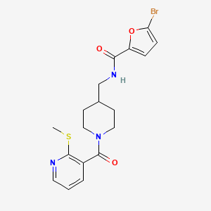 molecular formula C18H20BrN3O3S B2622869 5-bromo-N-((1-(2-(methylthio)nicotinoyl)piperidin-4-yl)methyl)furan-2-carboxamide CAS No. 1235051-11-2