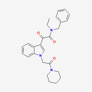 N-benzyl-N-ethyl-2-oxo-2-(1-(2-oxo-2-(piperidin-1-yl)ethyl)-1H-indol-3-yl)acetamide