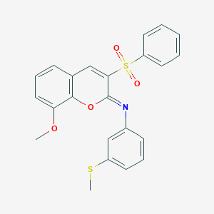 molecular formula C23H19NO4S2 B2622871 3-(benzenesulfonyl)-8-methoxy-N-(3-methylsulfanylphenyl)chromen-2-imine CAS No. 1321821-17-3