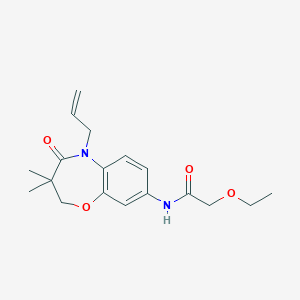 molecular formula C18H24N2O4 B2622877 N-(5-allyl-3,3-dimethyl-4-oxo-2,3,4,5-tetrahydrobenzo[b][1,4]oxazepin-8-yl)-2-ethoxyacetamide CAS No. 921525-02-2