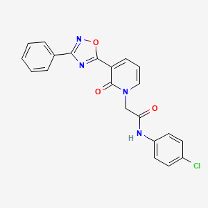 molecular formula C21H15ClN4O3 B2622894 N-(4-chlorophenyl)-2-[2-oxo-3-(3-phenyl-1,2,4-oxadiazol-5-yl)pyridin-1(2H)-yl]acetamide CAS No. 1105249-76-0