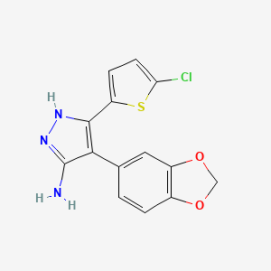 4-(2H-1,3-benzodioxol-5-yl)-3-(5-chlorothiophen-2-yl)-1H-pyrazol-5-amine