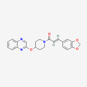 (E)-3-(benzo[d][1,3]dioxol-5-yl)-1-(4-(quinoxalin-2-yloxy)piperidin-1-yl)prop-2-en-1-one