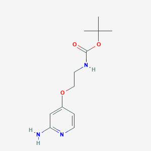 molecular formula C12H19N3O3 B2622903 tert-butyl N-[2-(2-aminopyridin-4-yl)oxyethyl]carbamate CAS No. 2196248-82-3