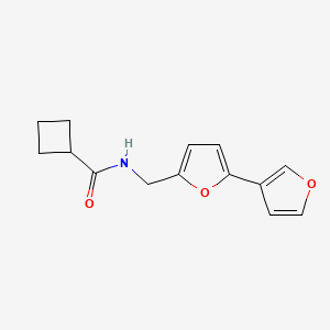 molecular formula C14H15NO3 B2622906 N-([2,3'-bifuran]-5-ylmethyl)cyclobutanecarboxamide CAS No. 2034487-51-7