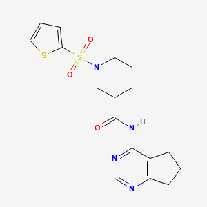 N-(6,7-dihydro-5H-cyclopenta[d]pyrimidin-4-yl)-1-(thiophen-2-ylsulfonyl)piperidine-3-carboxamide