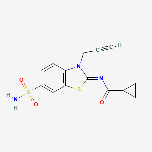 N-(3-prop-2-ynyl-6-sulfamoyl-1,3-benzothiazol-2-ylidene)cyclopropanecarboxamide