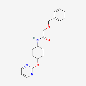 molecular formula C19H23N3O3 B2622919 2-(benzyloxy)-N-((1r,4r)-4-(pyrimidin-2-yloxy)cyclohexyl)acetamide CAS No. 2034318-82-4