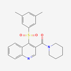 {4-[(3,5-Dimethylphenyl)sulfonyl]-3-quinolyl}(piperidino)methanone
