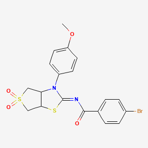 (E)-4-bromo-N-(3-(4-methoxyphenyl)-5,5-dioxidotetrahydrothieno[3,4-d]thiazol-2(3H)-ylidene)benzamide