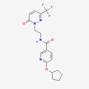 6-Cyclopentyloxy-N-[2-[6-oxo-3-(trifluoromethyl)pyridazin-1-yl]ethyl]pyridine-3-carboxamide