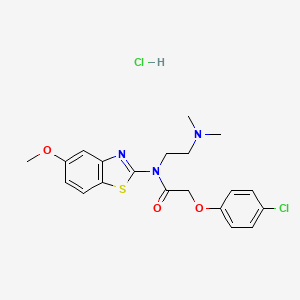 molecular formula C20H23Cl2N3O3S B2622941 2-(4-chlorophenoxy)-N-(2-(dimethylamino)ethyl)-N-(5-methoxybenzo[d]thiazol-2-yl)acetamide hydrochloride CAS No. 1219195-66-0