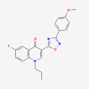 6-fluoro-3-(3-(4-methoxyphenyl)-1,2,4-oxadiazol-5-yl)-1-propylquinolin-4(1H)-one