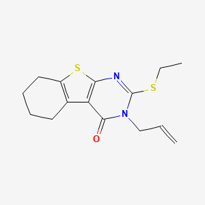 molecular formula C15H18N2OS2 B2622947 2-Ethylsulfanyl-3-prop-2-enyl-5,6,7,8-tetrahydro-[1]benzothiolo[2,3-d]pyrimidin-4-one CAS No. 72107-15-4