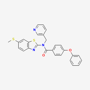 molecular formula C27H21N3O2S2 B2622949 N-(6-(methylthio)benzo[d]thiazol-2-yl)-4-phenoxy-N-(pyridin-3-ylmethyl)benzamide CAS No. 923383-57-7