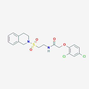 molecular formula C19H20Cl2N2O4S B2622953 2-(2,4-dichlorophenoxy)-N-(2-((3,4-dihydroisoquinolin-2(1H)-yl)sulfonyl)ethyl)acetamide CAS No. 921897-86-1