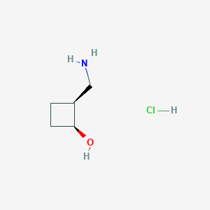 molecular formula C5H12ClNO B2622955 (1S,2S)-2-(Aminomethyl)cyclobutan-1-ol;hydrochloride CAS No. 2490322-94-4