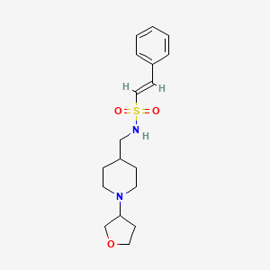 molecular formula C18H26N2O3S B2622961 (E)-2-phenyl-N-((1-(tetrahydrofuran-3-yl)piperidin-4-yl)methyl)ethenesulfonamide CAS No. 2034997-08-3