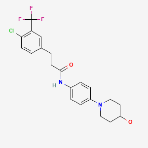 molecular formula C22H24ClF3N2O2 B2622963 3-[4-Chloro-3-(trifluoromethyl)phenyl]-N-[4-(4-methoxypiperidin-1-YL)phenyl]propanamide CAS No. 1448137-51-6