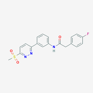 molecular formula C19H16FN3O3S B2622966 2-(4-fluorophenyl)-N-(3-(6-(methylsulfonyl)pyridazin-3-yl)phenyl)acetamide CAS No. 897614-30-1