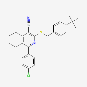 3-{[4-(Tert-butyl)benzyl]sulfanyl}-1-(4-chlorophenyl)-5,6,7,8-tetrahydro-4-isoquinolinecarbonitrile