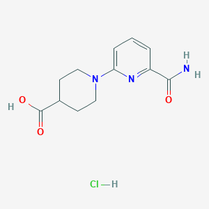 1-(6-Carbamoylpyridin-2-yl)piperidine-4-carboxylic acid;hydrochloride