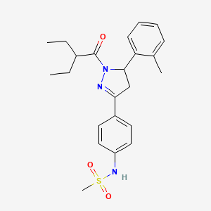 molecular formula C23H29N3O3S B2622984 N-(4-(1-(2-ethylbutanoyl)-5-(o-tolyl)-4,5-dihydro-1H-pyrazol-3-yl)phenyl)methanesulfonamide CAS No. 851718-14-4