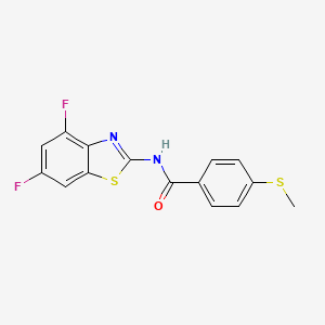 molecular formula C15H10F2N2OS2 B2622985 N-(4,6-difluorobenzo[d]thiazol-2-yl)-4-(methylthio)benzamide CAS No. 896358-31-9