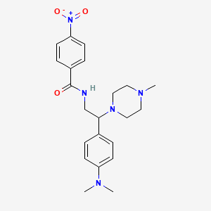 molecular formula C22H29N5O3 B2622997 N-(2-(4-(dimethylamino)phenyl)-2-(4-methylpiperazin-1-yl)ethyl)-4-nitrobenzamide CAS No. 897620-20-1