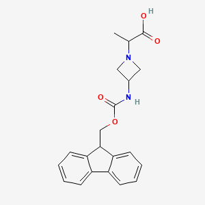 molecular formula C21H22N2O4 B2622999 2-[3-(9H-Fluoren-9-ylmethoxycarbonylamino)azetidin-1-yl]propanoic acid CAS No. 2416231-02-0