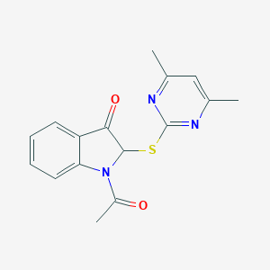 molecular formula C16H15N3O2S B262300 1-acetyl-2-(4,6-dimethylpyrimidin-2-yl)sulfanyl-2H-indol-3-one 