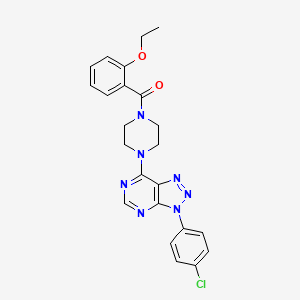 molecular formula C23H22ClN7O2 B2623001 (4-(3-(4-chlorophenyl)-3H-[1,2,3]triazolo[4,5-d]pyrimidin-7-yl)piperazin-1-yl)(2-ethoxyphenyl)methanone CAS No. 923514-86-7
