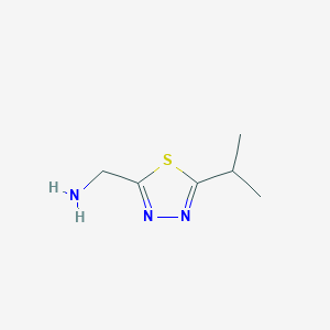 molecular formula C6H11N3S B2623009 [5-(Propan-2-YL)-1,3,4-thiadiazol-2-YL]methanamine CAS No. 1126637-96-4