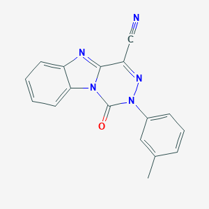molecular formula C17H11N5O B262301 2-(3-Methylphenyl)-1-oxo-1,2-dihydro[1,2,4]triazino[4,5-a]benzimidazole-4-carbonitrile 