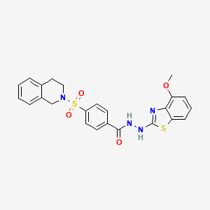 molecular formula C24H22N4O4S2 B2623015 4-((3,4-dihydroisoquinolin-2(1H)-yl)sulfonyl)-N'-(4-methoxybenzo[d]thiazol-2-yl)benzohydrazide CAS No. 851978-39-7