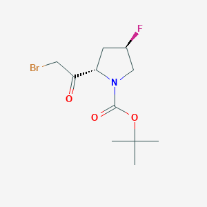 molecular formula C11H17BrFNO3 B2623017 Tert-butyl (2S,4R)-2-(2-bromoacetyl)-4-fluoropyrrolidine-1-carboxylate CAS No. 2411177-25-6