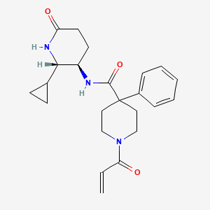 molecular formula C23H29N3O3 B2623018 N-[(2S,3R)-2-Cyclopropyl-6-oxopiperidin-3-yl]-4-phenyl-1-prop-2-enoylpiperidine-4-carboxamide CAS No. 2361813-28-5