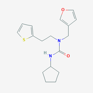 molecular formula C17H22N2O2S B2623019 3-Cyclopentyl-1-(furan-3-ylmethyl)-1-(2-(thiophen-2-yl)ethyl)urea CAS No. 1421484-32-3
