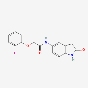 molecular formula C16H13FN2O3 B2623023 2-(2-fluorophenoxy)-N-(2-oxo-2,3-dihydro-1H-indol-5-yl)acetamide CAS No. 921546-43-2