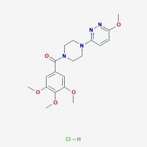 molecular formula C19H25ClN4O5 B2623028 (4-(6-Methoxypyridazin-3-yl)piperazin-1-yl)(3,4,5-trimethoxyphenyl)methanone hydrochloride CAS No. 1185132-32-4