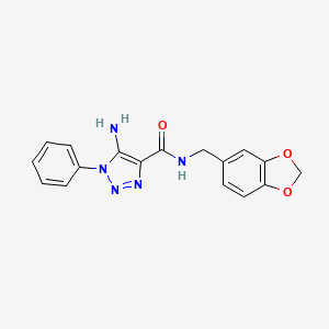 5-amino-N-(benzo[d][1,3]dioxol-5-ylmethyl)-1-phenyl-1H-1,2,3-triazole-4-carboxamide