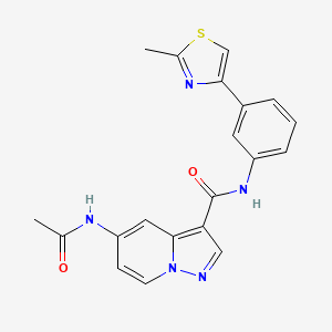 5-acetamido-N-[3-(2-methyl-1,3-thiazol-4-yl)phenyl]pyrazolo[1,5-a]pyridine-3-carboxamide