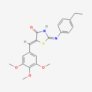 molecular formula C21H22N2O4S B2623057 2-(4-Ethyl-phenylimino)-5-(3,4,5-trimethoxy-benzylidene)-thiazolidin-4-one CAS No. 348575-70-2